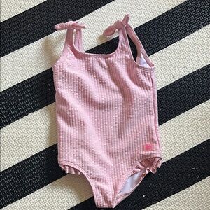 Pink Textured One-Piece Swimsuit